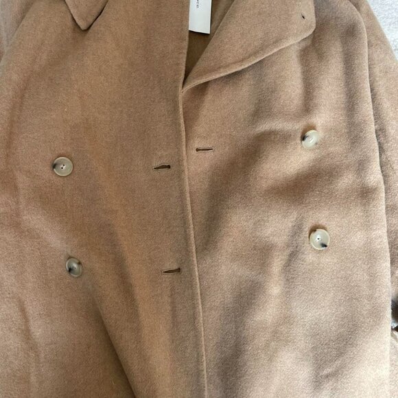 Vince Camel Wool Blend Double Breasted Trench Coat | Womens Size Small - Picture 7 of 8